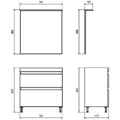 Комплект мебели ASB-Mebel Коста 80 орех