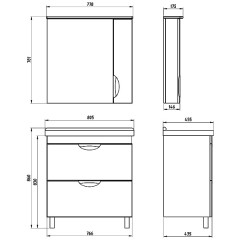 Комплект мебели ASB-Mebel Миранда 80