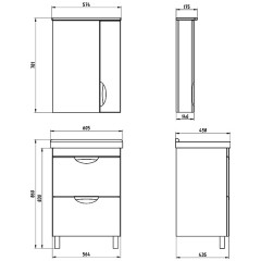 Тумба с раковиной ASB-Mebel Миранда 60