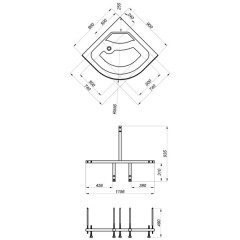 Душевая кабина Triton Стандарт Б3 ДН3 мозаика 90x90