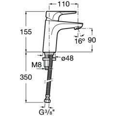 Смеситель для раковины Roca Atlas A5A3290C0M