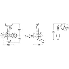 Смеситель для ванны Roca Carmen A5A014BC00