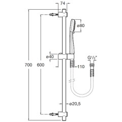 Душевой гарнитур Roca Stella A5B9403C00