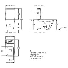 Чаша для унитаза-компакта Geberit iCon Square 200930000 безободковая