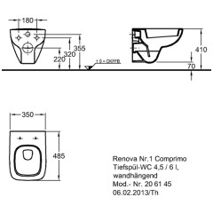 Унитаз подвесной Geberit Renova Compact Square 206145000 (без сиденья)