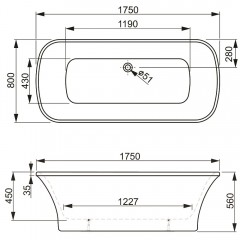 Ванна акриловая Vagnerplast Blanca NT 175 VPBV175BLA7NTX-04