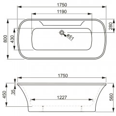 Ванна акриловая Vagnerplast Blanca WT 175 VPBV175BLA7WTX-04