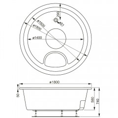 Ванна акриловая Vagnerplast Rondo 180 VPBA180RON9X-04