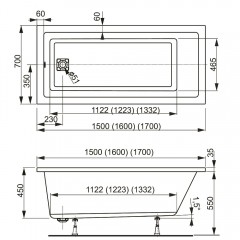 Ванна акриловая Vagnerplast Cavallo 170 VPBA170CAV2X-04