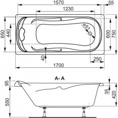 Ванна акриловая Vagnerplast Charitka 170 VPBA170CHA2X-04
