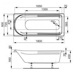 Ванна акриловая Vagnerplast Hera 180 VPBA180HER2X-04