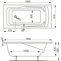 Ванна акриловая Vagnerplast Ultra 150 VPBA158ULT2X-04