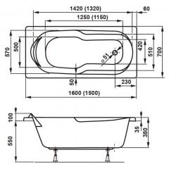 Ванна акриловая Vagnerplast Nymfa 160 VPBA167NYM2E-04