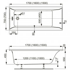 Ванна акриловая Vagnerplast Veronela 150 VPBA157VEA2X-04
