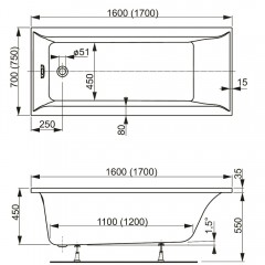 Ванна акриловая Vagnerplast Veronela 170 VPBA170VEA2X-04