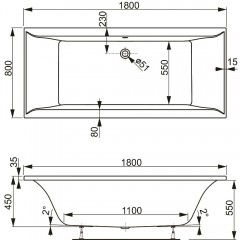 Ванна акриловая Vagnerplast Veronela 180 VPBA180VEA2X-04