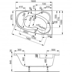 Ванна акриловая Vagnerplast Melite 160 Right VPBA163MEL3PX-04