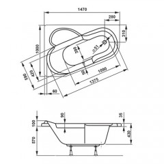 Ванна акриловая Vagnerplast Selena 147 Right VPBA141SEL3PE-04