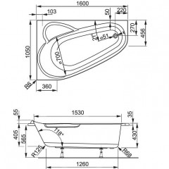 Ванна акриловая Vagnerplast Selena 160 Right VPBA163SEL3PX-04