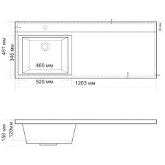 Тумба с раковиной Style Line Жасмин-2 60 (Cosmos 1200 L)