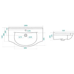 Тумба с раковиной Style Line Олеандр-2 100 белый
