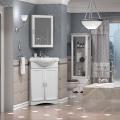 Тумба с раковиной Opadiris Клио 45 угловая белый матовый