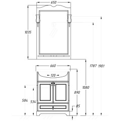 Зеркало Opadiris Клио 65 слоновая кость 00-00000214