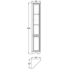 Пенал угловой Opadiris Клио слоновая кость R 00-00000226