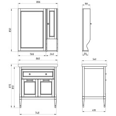 Шкафчик ASB-Woodline Гранда 24 орех массив ясеня