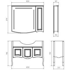 Тумба с раковиной ASB-Woodline Эмили 105 красный