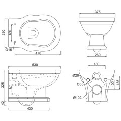 Унитаз подвесной BelBagno Boheme BB115CH+BB115SCM безободковый