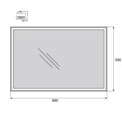 Зеркало BelBagno SPC-GRT-500-800-LED-BTN