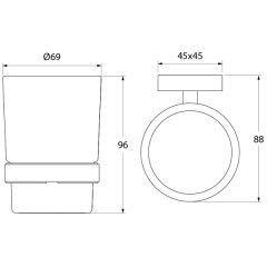 Стакан настенный Iddis Edifice EDIMBG1i45