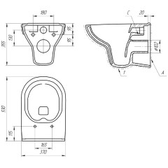 Инсталляция Cersanit Link Pro + унитаз Cersanit City New Clean On S-SET-CITYC/LPRO/S-DL/In-Wg-w