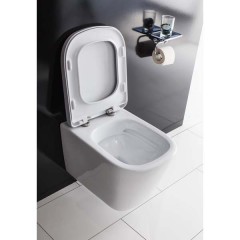 Унитаз подвесной BelBagno Albano BB120CHR+BB120SC безободковый
