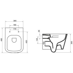 Унитаз подвесной BelBagno Albano BB120CHR+BB120SC безободковый
