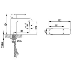 Смеситель для раковины Iddis Calipso CALSB00i01