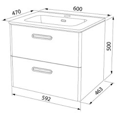 Тумба с раковиной Iddis Brick 60 BRI60W0i95K