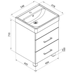 Тумба с раковиной Iddis Custo 55 CUS55W0i95K
