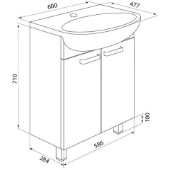 Тумба с раковиной Iddis Harizma 60 HAR60W2i95K