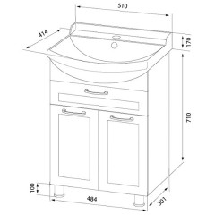 Тумба с раковиной Iddis Kantri 50 KAN50W3i95K