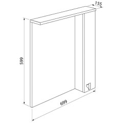 Зеркало-шкаф Iddis Rise 70 RIS70W0i99