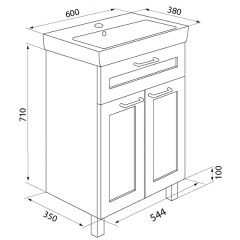 Тумба с раковиной Iddis Sena 60 SEN60W2i95K