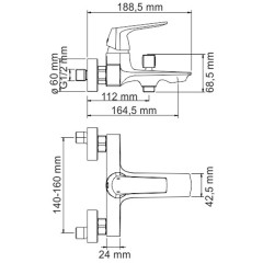 Смеситель для ванны WasserKRAFT Neime 1901