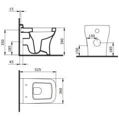 Унитаз приставной Bocchi Scala 1249-001-0129 белый