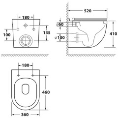 Унитаз подвесной OWL Eld Cirkel-H OWLT190101 безободковый
