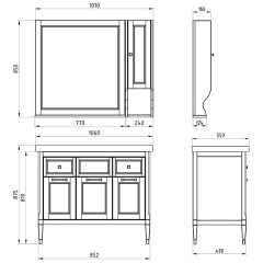 Комплект мебели ASB-Woodline Гранда 105 verde массив ясеня