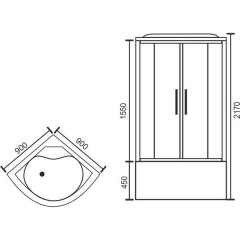 Душевая кабина Royal Bath RB90BK2-M-CH