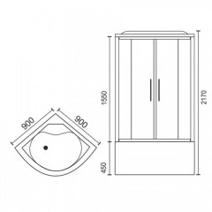 Душевая кабина Royal Bath RB90BK3-WT-CH