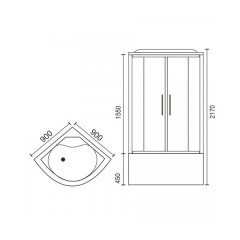 Душевая кабина Royal Bath RB90BK6-WC-CH
